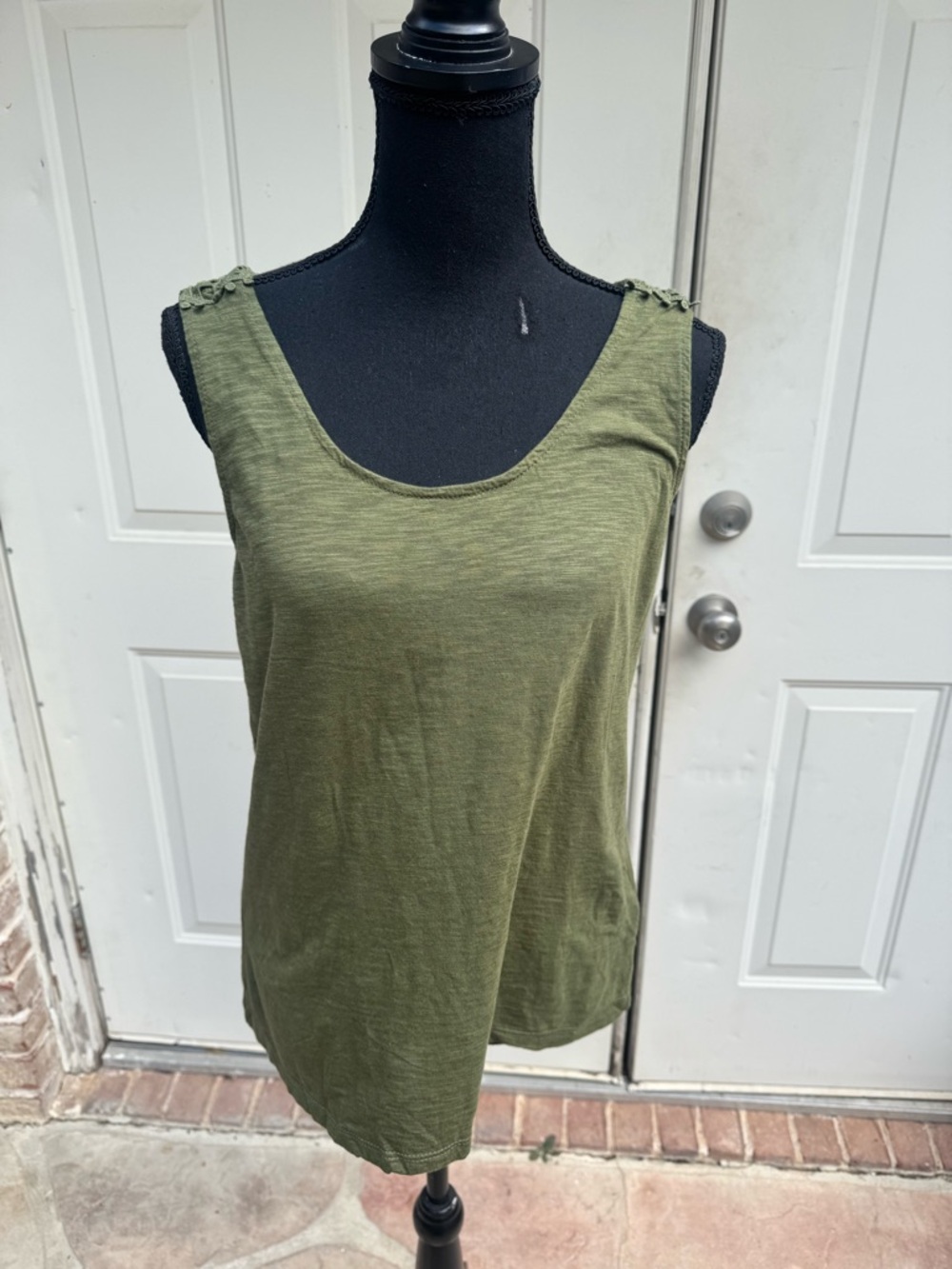 Old Navy, Olive Green, Tank Top with Crochet Detail, Size M